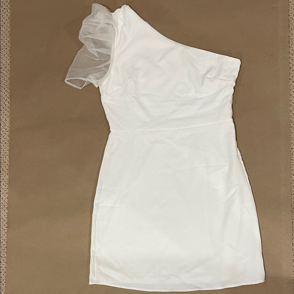TCEC White One-Shoulder Dress